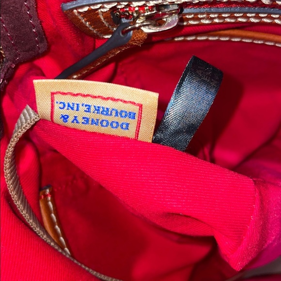Dooney & Bourke Suede Dome Satchel Crossbody Bag & Charm & Dustbag - Picture 7 of 10